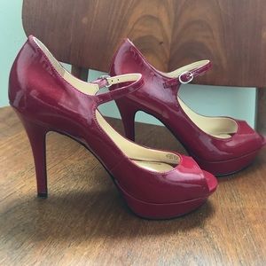 Marc Fisher Deep Red Platform Heels
